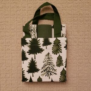 Green and White Tree Print Tote Bag